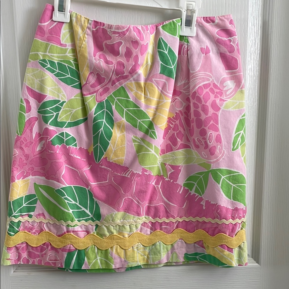 Lilly Pulitzer Pink and Green Mini Pencil Skirt Resort Wear